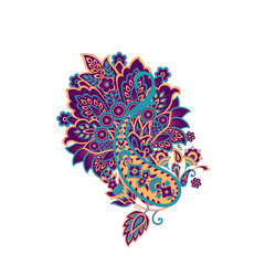 Paisley Floral oriental vector Isolated Pattern