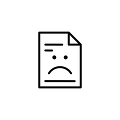 Sad Emoticon Corrupted Broken File Icon Outline Clip Art
