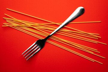 Fork and spaghetti pasta