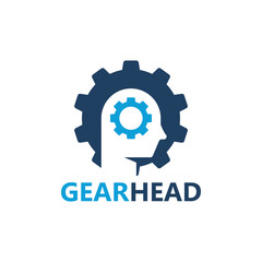 Gear head logo template design