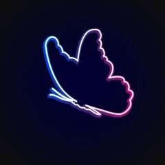 neon butterfly on black background