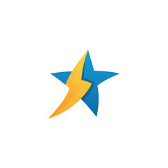 Thunder star logo template design