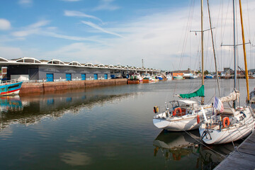 Fototapeta premium Dieppe. Voiliers à quai. Seine-Maritime. Normandie