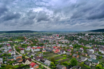 Panorama of the city of Berezhany, Ternopil region. Ukraine