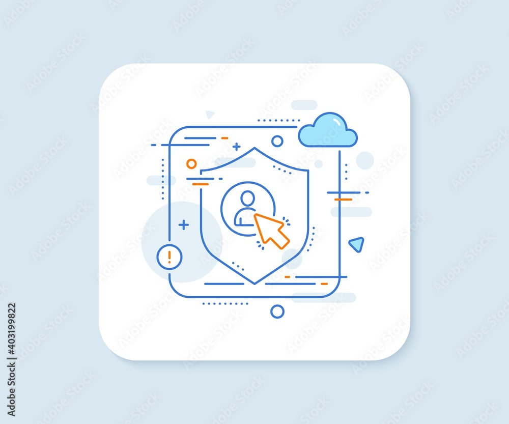 Poster select user line icon. abstract vector button. business management sign. click symbol. user line ico