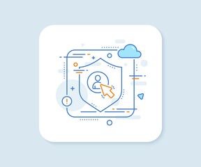 Select user line icon. Abstract vector button. Business management sign. Click symbol. User line icon. Protect shield concept. Vector