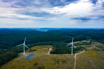 Windmills before a thunderstorm