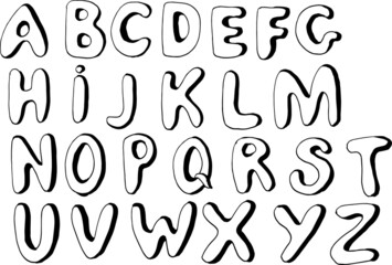 The english alphabet is cute. letters
Children's coloring. Graphic hand-drawn illustration. doodle, sketch, engraving. Print, textile Patern 