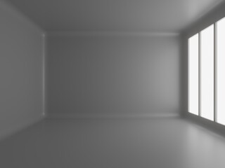 3d render grey trend 2021 empty interior with corner angles