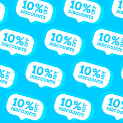 Sale 10 percent off badge. Discount banner shape. Modern concept design. Banner with offer badge. Vector