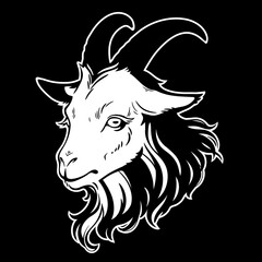 cartoon black head of goat