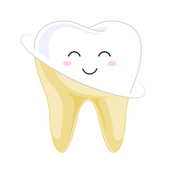 Tooth veneer whitening dental technician vector concept. Healthcare stomatology and cleaning professional teeth illustration