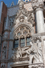 Exterior of Venice Doge's palace, Venice, Italy