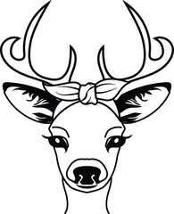 Deer Bandana, Antlers Deer Vector Illustration