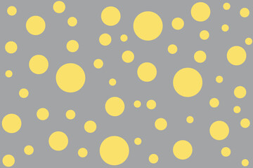abstract gray background with lots of yellow circles. polka dot wallpaper of the trending colors of 2021