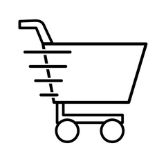 Express delivery cart icon. Pictogram for web site. Outline stroke simple icon. Speed delivery illustration.