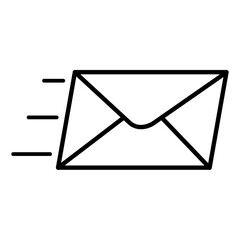 Express delivery mail icon. Pictogram for web site. Outline stroke simple icon. Speed delivery illustration.