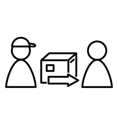 Fast delivery by courier icon. Pictogram for web site. Outline stroke simple icon. Speed delivery illustration.