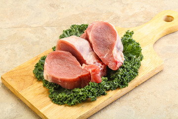 Fresh raw pork tenderloin for roast