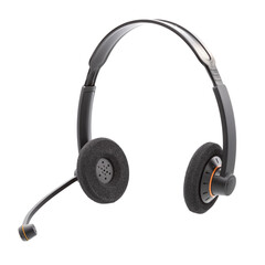 Hands free headphones isolated on white background.
Full depth of field with clipping path.