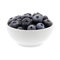 Bowl of blueberries isolated on white background.
Full depth of field with clipping path.