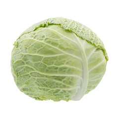 Fototapeta premium Green cabbage isolated on white background. Full depth of field with clipping path.