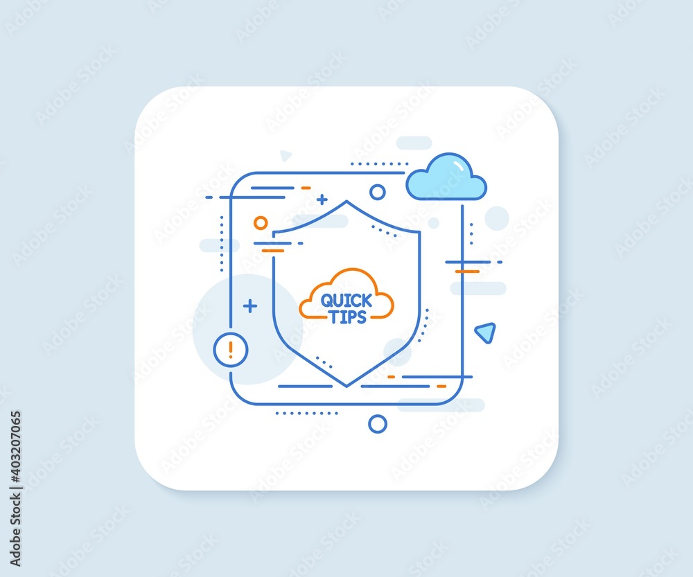Poster quick tips cloud line icon. abstract vector button. helpful tricks sign. quick tips line icon. prote