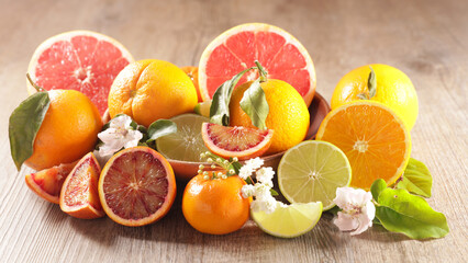 citrus fruit- lemon, orange, grapefruit composition