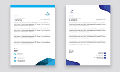 Business style letterhead template design for project with standard sizes.