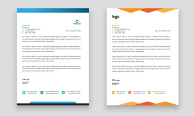 Business style letterhead template design for project with standard sizes.