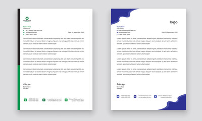 Business style letterhead template design for project with standard sizes.