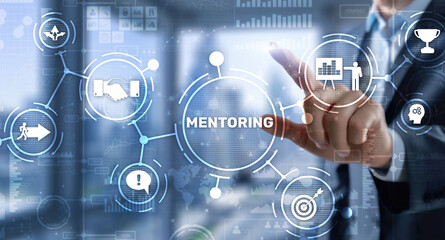Mentoring Motivation Coaching Career Business Technology concept.