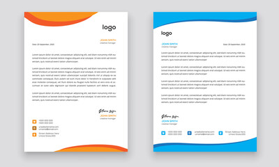Business style letterhead template design for project with standard sizes.