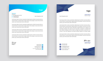 Business style letterhead template design for project with standard sizes.
