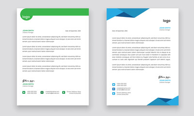 Business style letterhead template design for project with standard sizes.