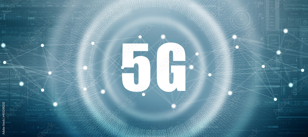 Poster 2d rendering 5g network 5g connection