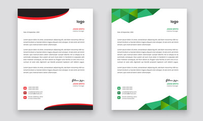 Business style letterhead template design for project with standard sizes.