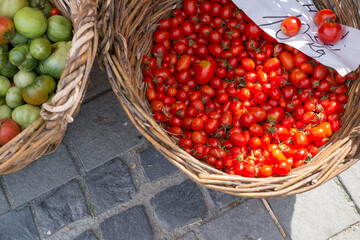 Anual Autumn Harvest Festival in Sibiu city with traditional food and seasonal products, Romania