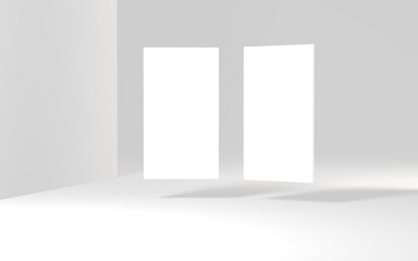 Stack of blank business cards mockup .3D illustration.Business card mock ups isolated