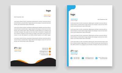 Business style letterhead template design for project with standard sizes.