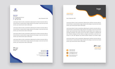 Business style letterhead template design for project with standard sizes.
