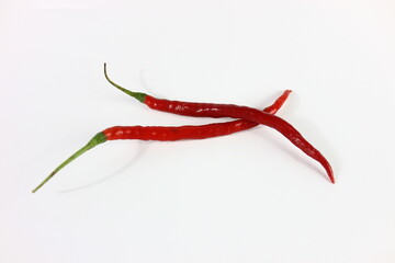 red chili in white background
