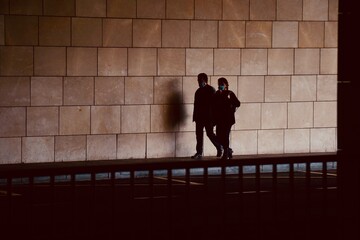 people walking on the street in Bilbao city, Spain