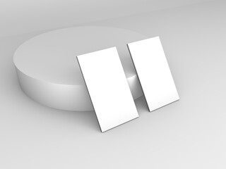 Stack of blank business cards mockup .3D illustration.Business card mock ups isolated
