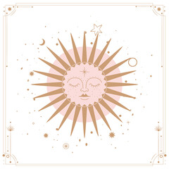 Vector illustration set of moon phases. Different stages of moonlight activity in vintage engraving style. Zodiac Signs