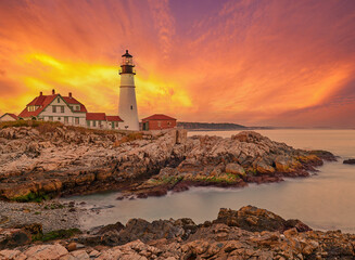 Fototapeta na wymiar Portland Head Lighthouse, Maine, USA.
