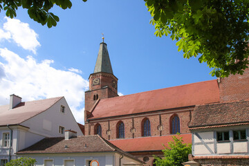 Obraz premium Beautiful view to the Brandenburg cathedral, cathedral island, Brandenburg an der Havel- Germany