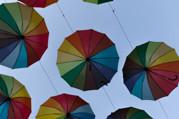 Umbrellas above us in Szentendre, Hungary
