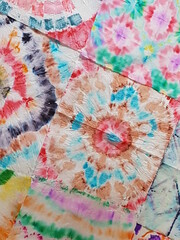 Tie Dye Texture. Ethnic Print. Geo Psychedelic Design. Multicolor Mottled Ornament. Graphic Tile pattern. White Tie Dye Batik. Watercolor Pattern Print. Tie Dye Wash.