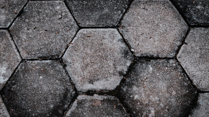 tiles made of concrete arrangement littered with small flowers